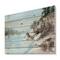 Designart - Rocks By The Blue Lake - Lake House Print on Natural Pine Wood